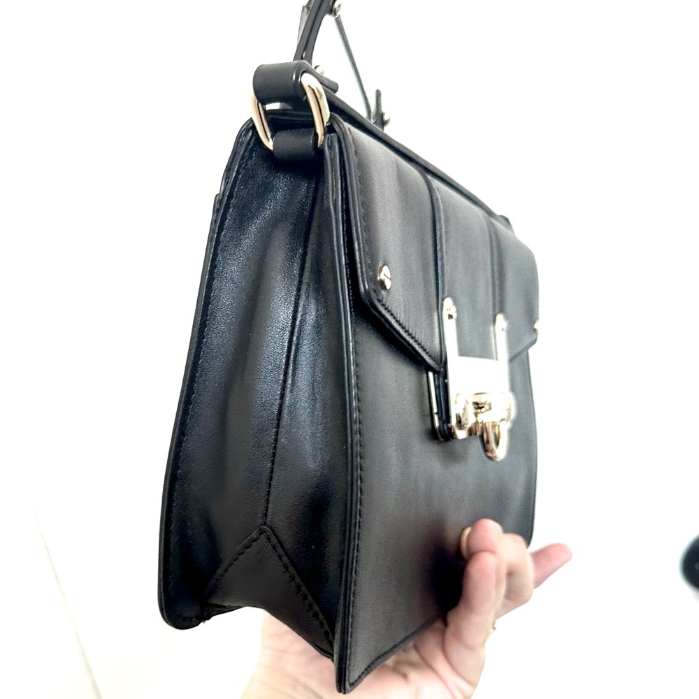 Milly ‘Bryant’ Leather Crossbody Bag in Black with Silver Hardware - Picture 13 of 16
